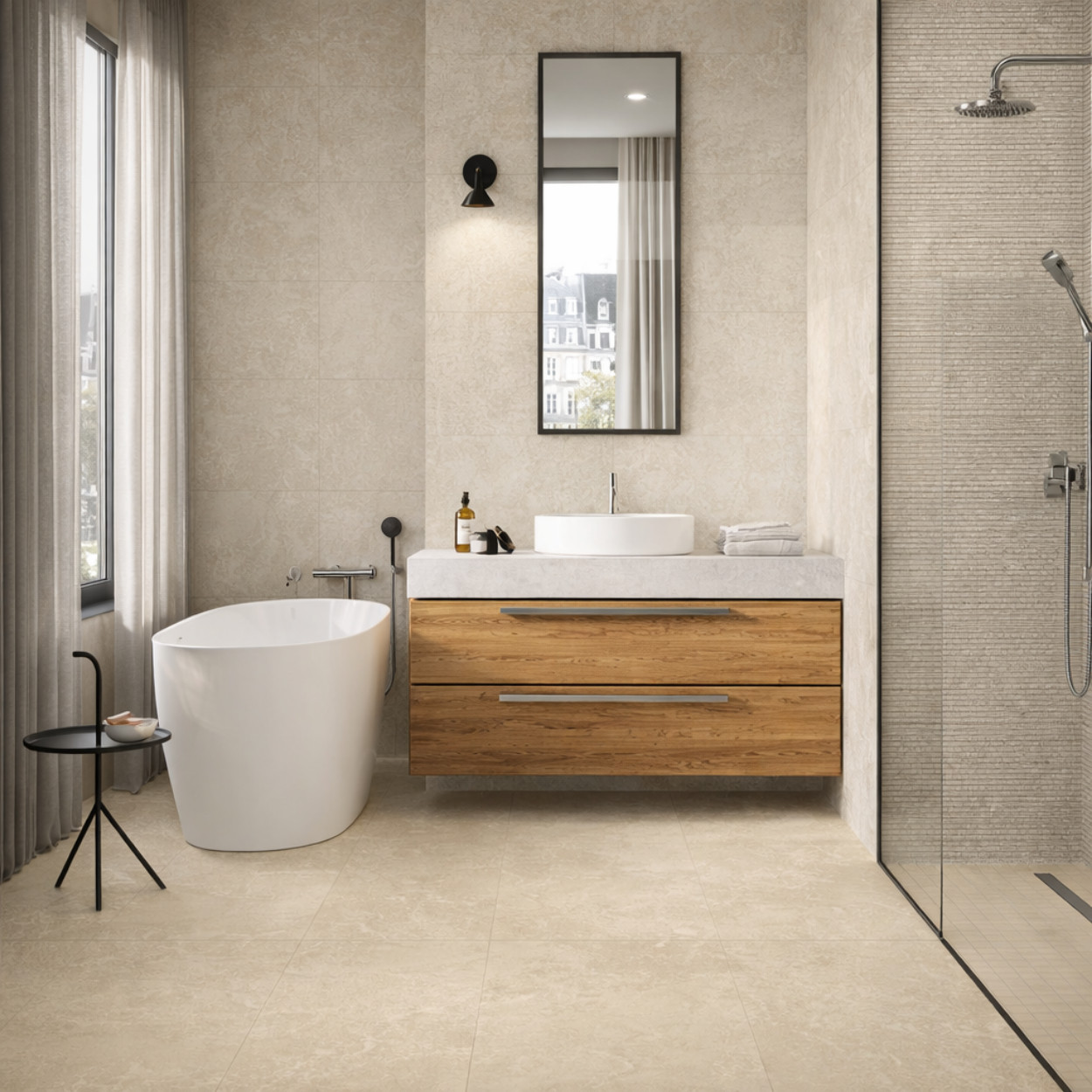 Atlas Concorde Solution Duolith Ivory Wandtegel Uneven 40x80cm